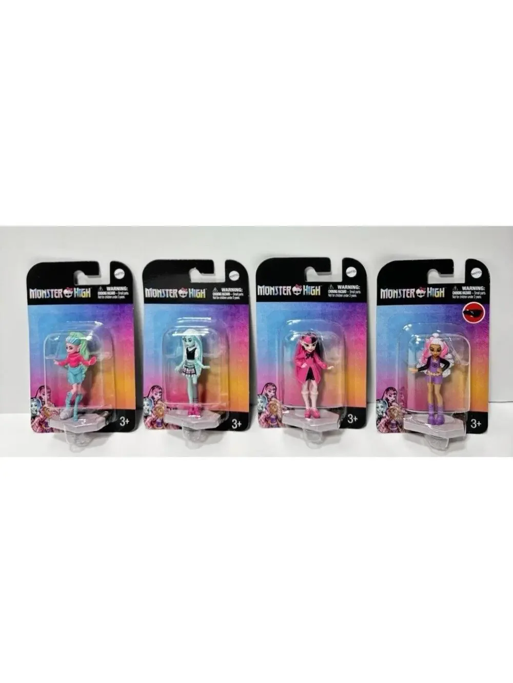 Monster High Ghoul Mini Figures 4pc Set - Draculaura, Frankie, Clawdeen, Lagoona